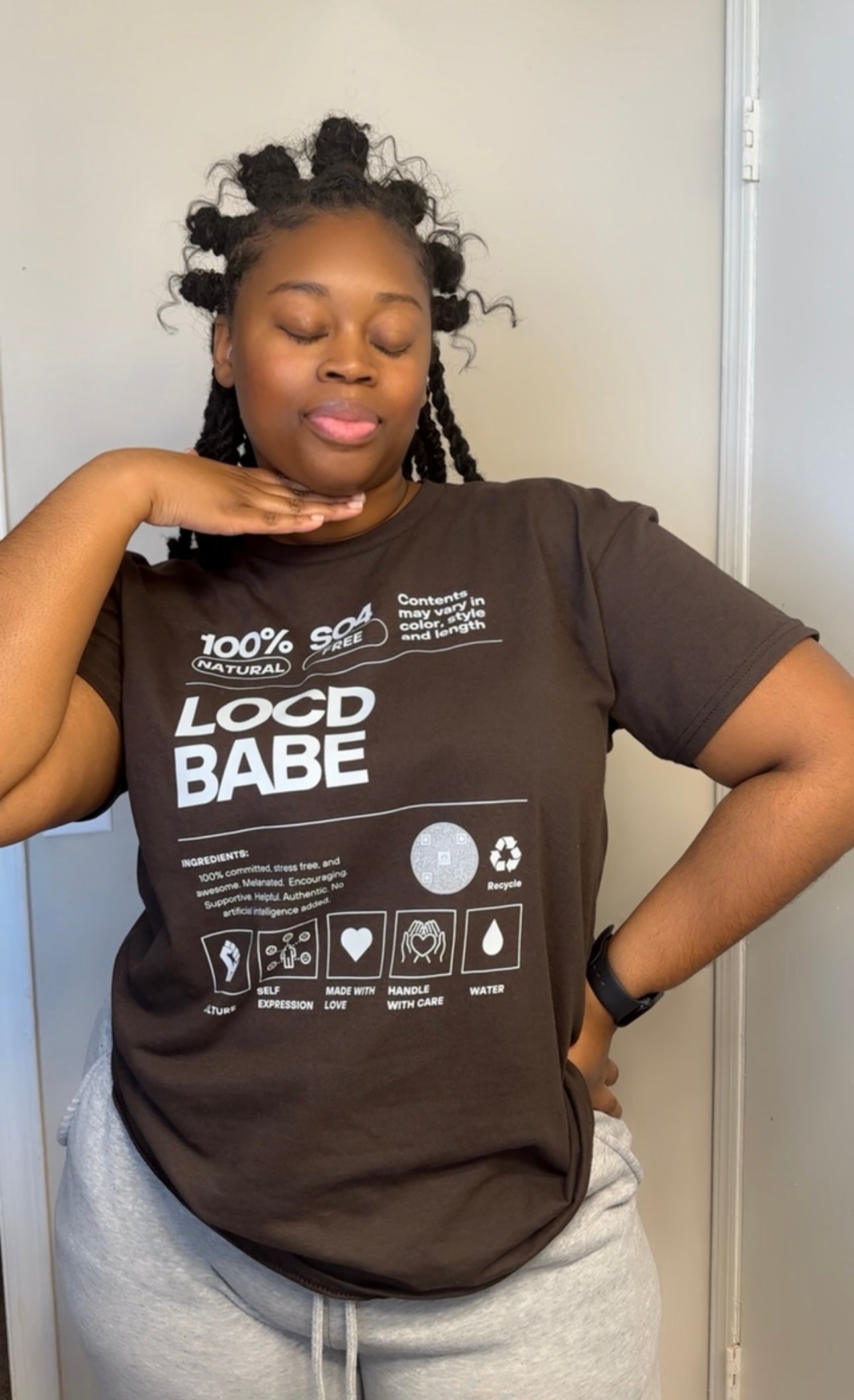 “Locd Babe” Dark Brown T-shirt