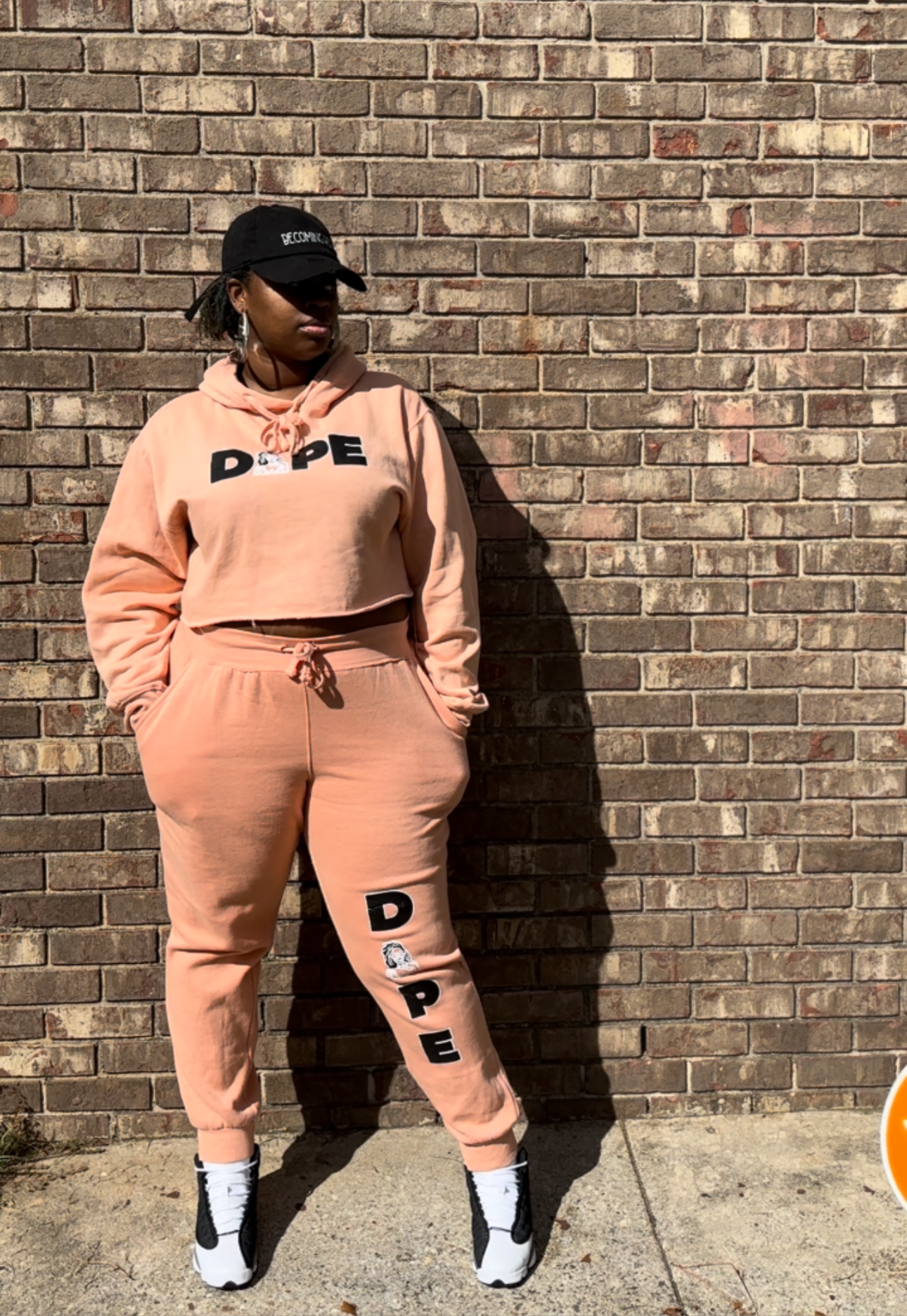 Women’s "Dope" Coral Cropped Sweatsuit