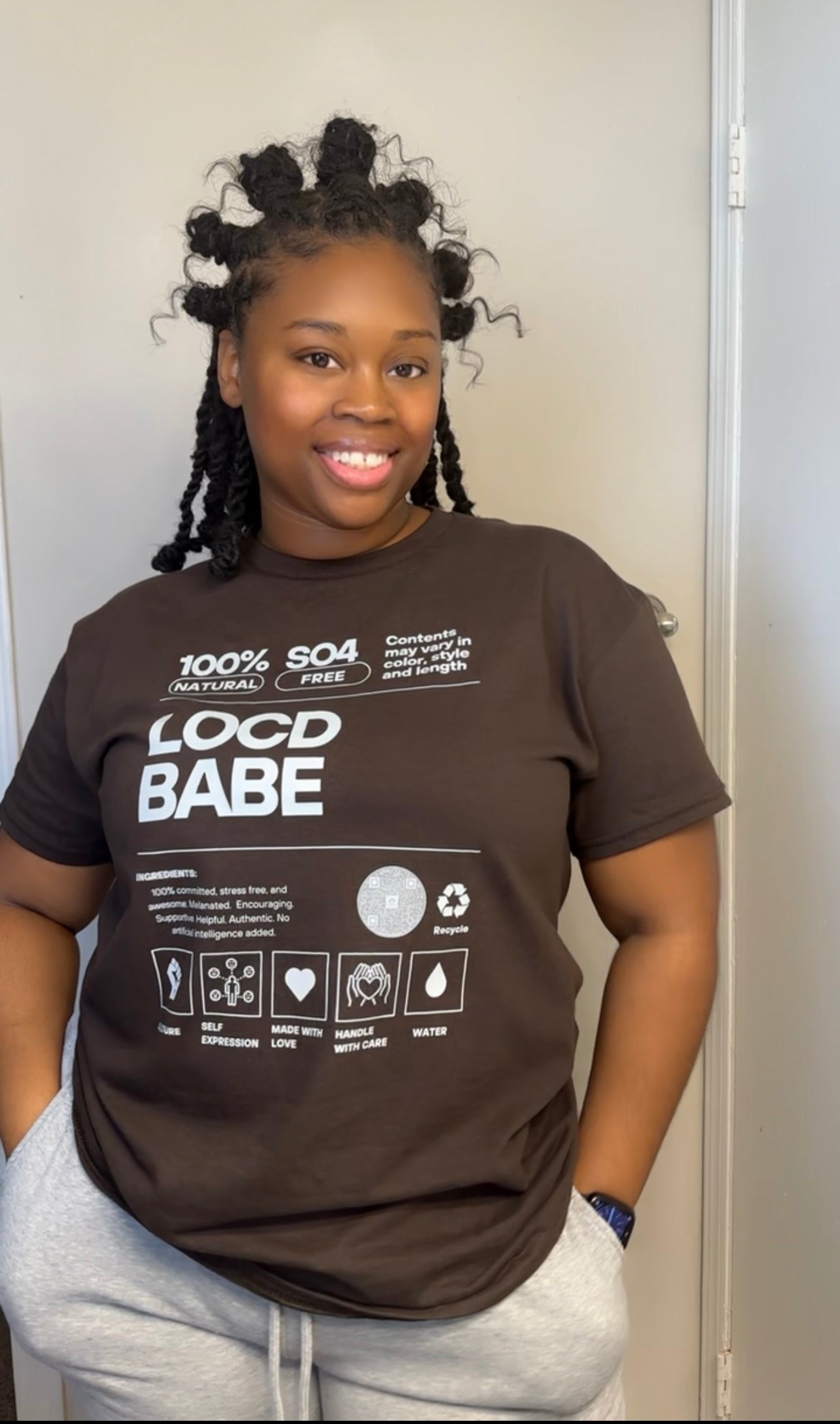 “Locd Babe” Dark Brown T-shirt