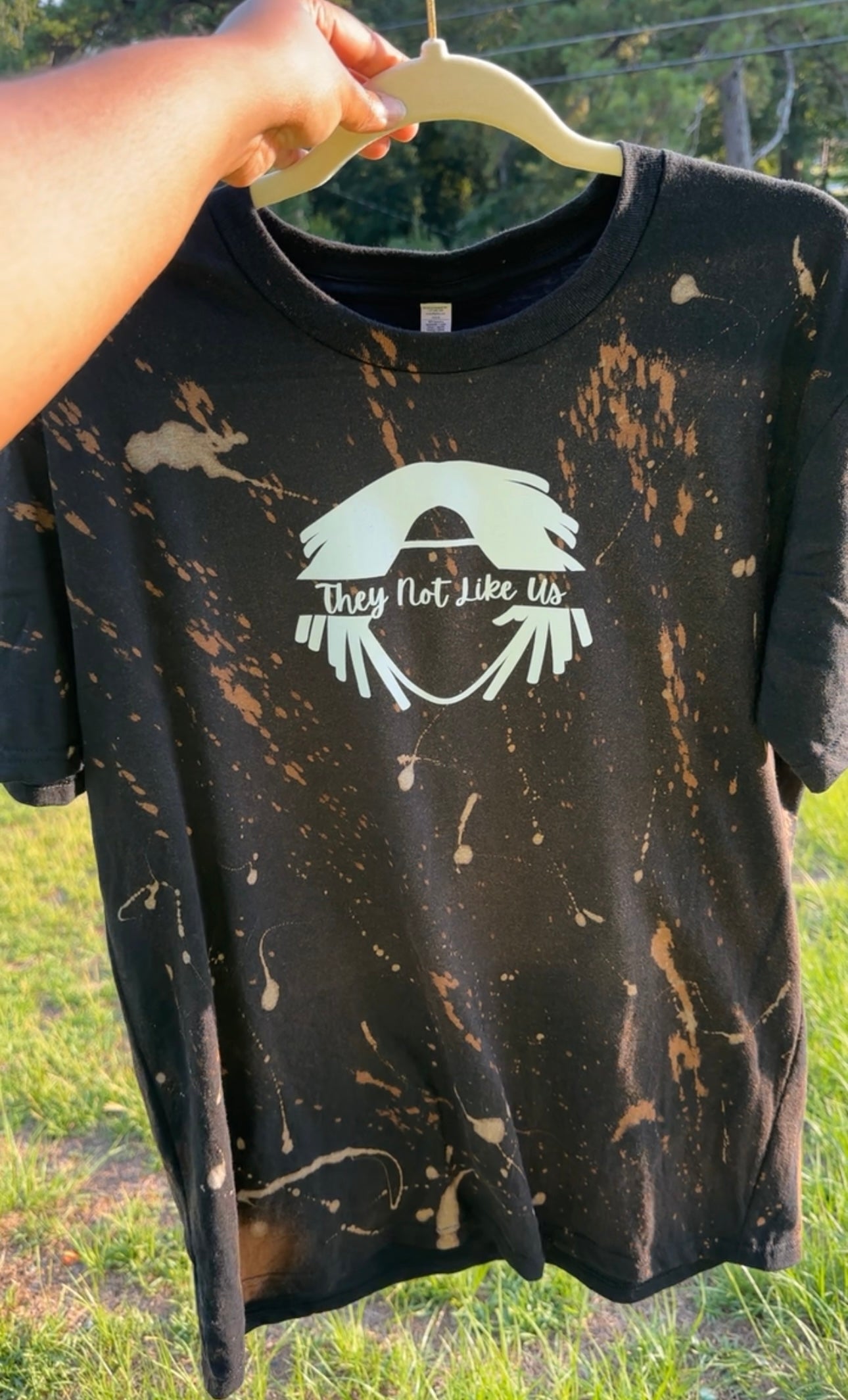 “They Not Like Us” Bleached TyeDye Tshirt