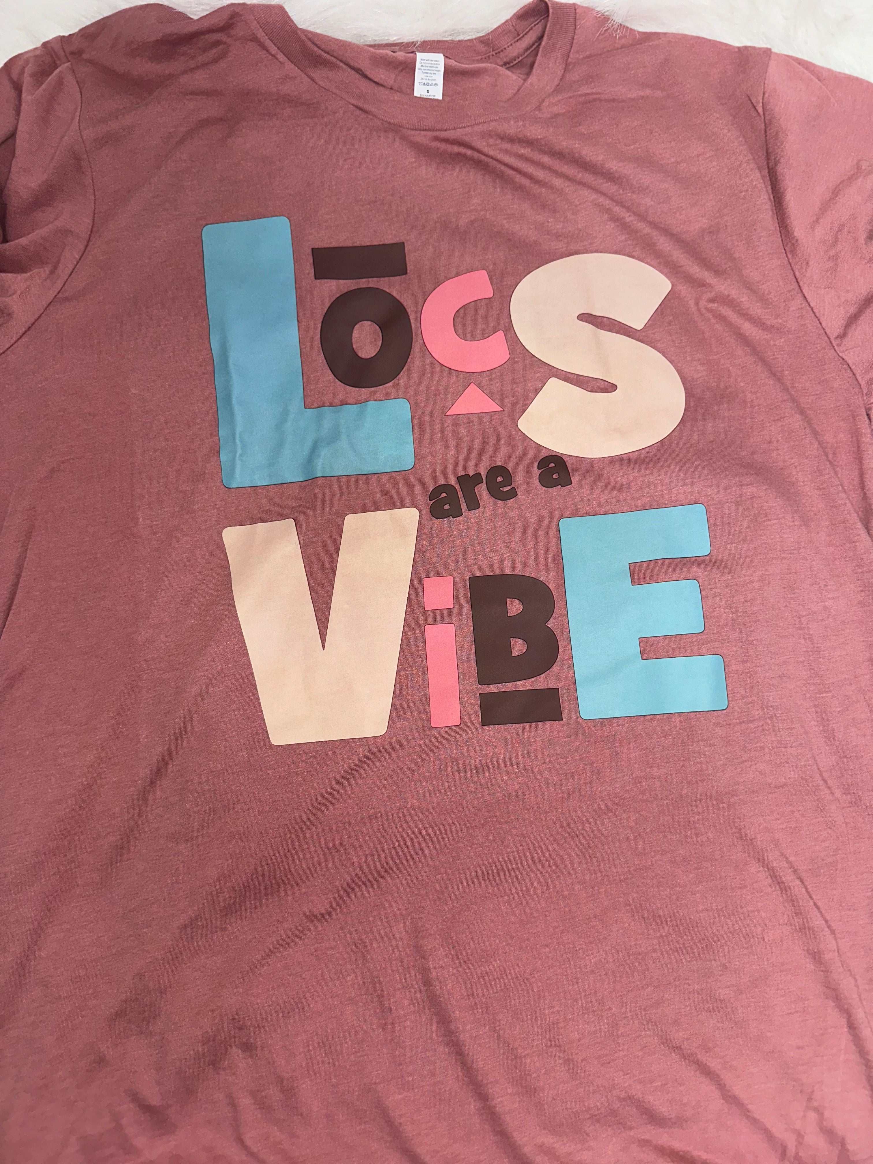 Women "Locs Are A Vibe" Mauve T-shirt