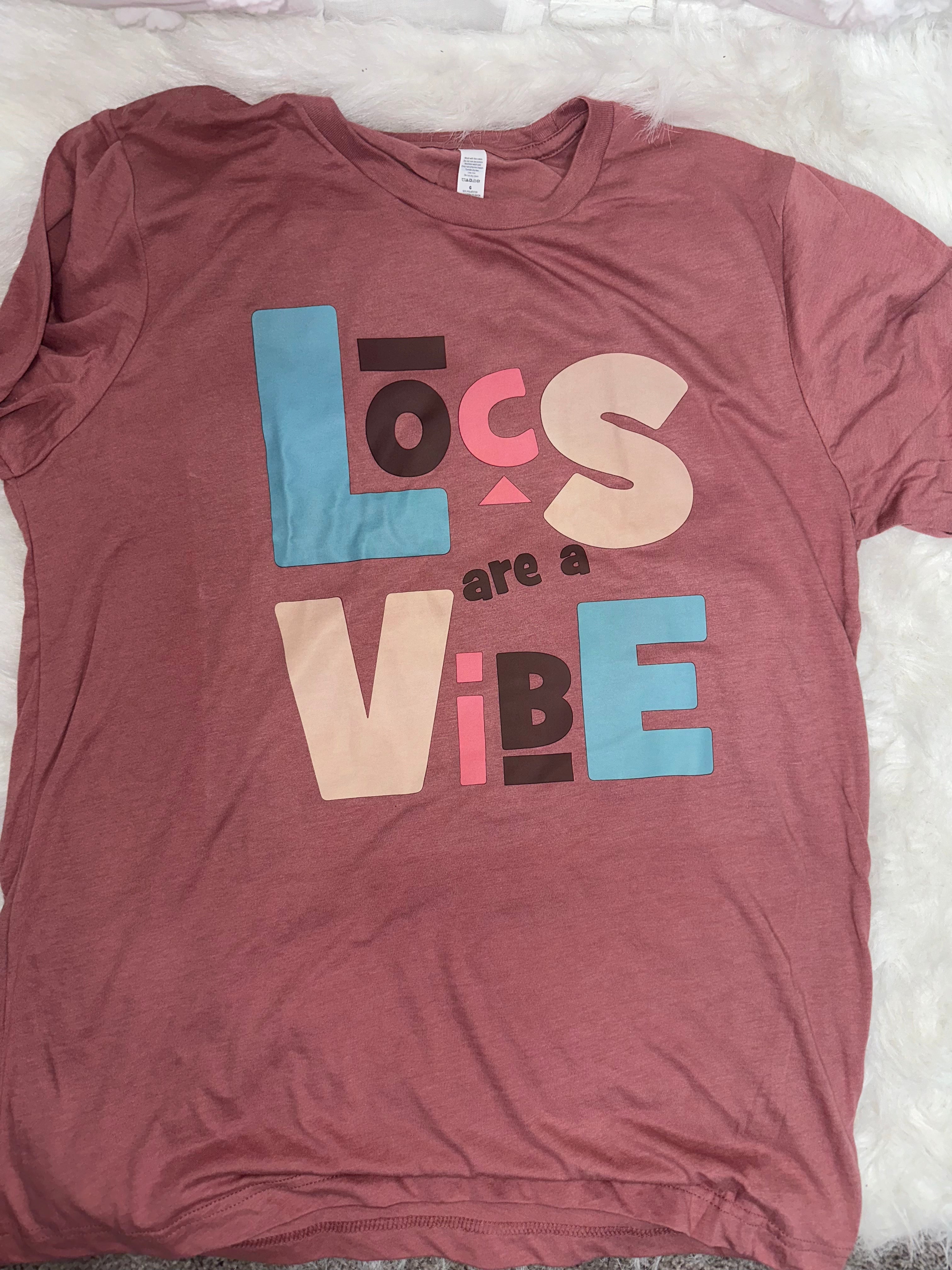 Women "Locs Are A Vibe" Mauve T-shirt