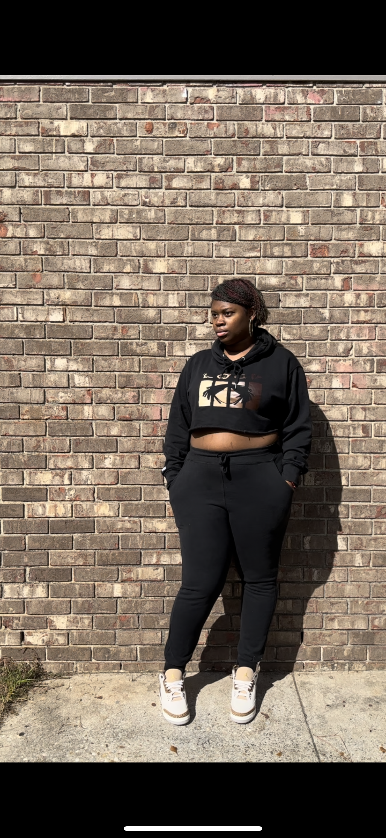 Women’s "LOCD" Black Cropped Sweatsuit