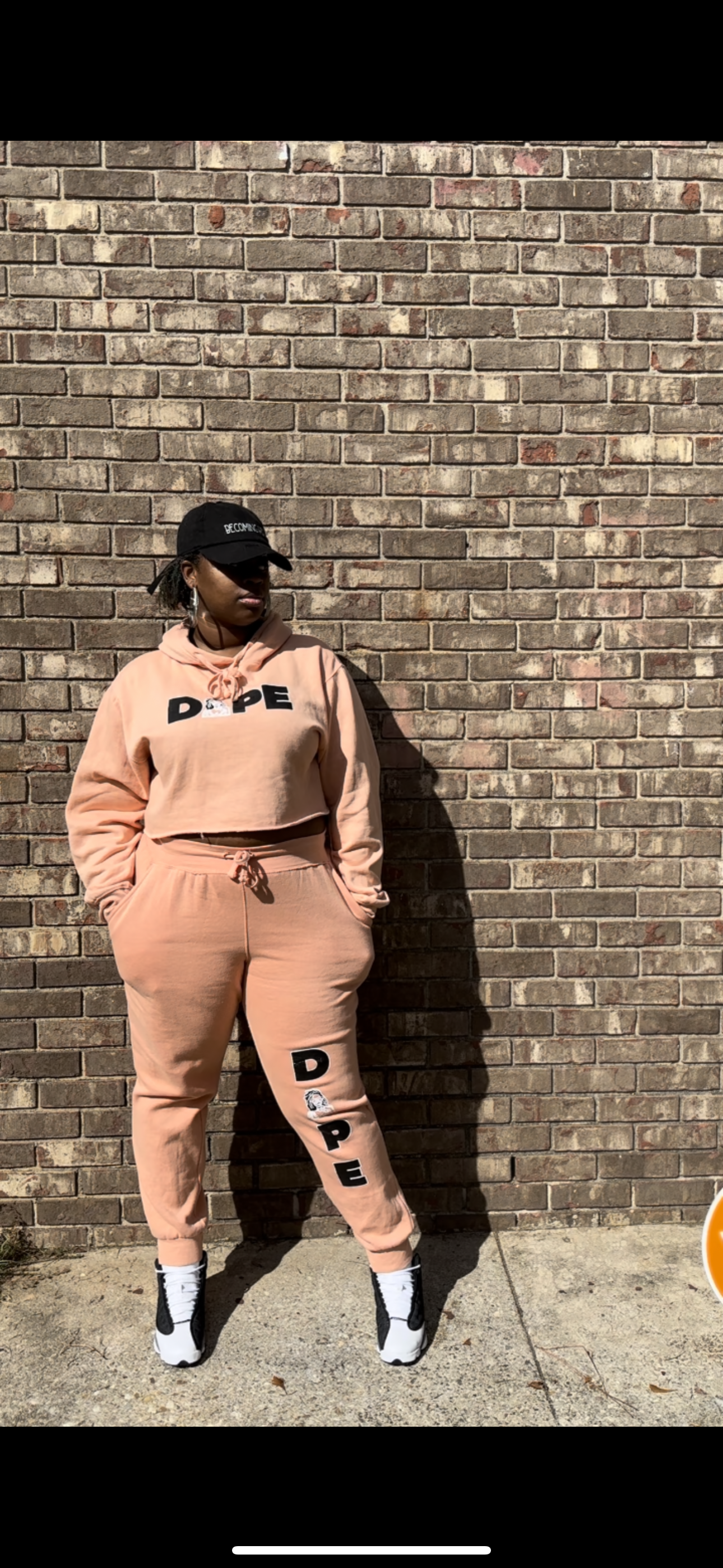 Women’s "Dope" Coral Cropped Sweatsuit